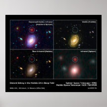 Avlägsen galax i Hubble det Ultra djupa fält Affisch