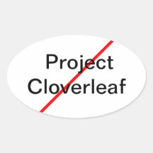 Avsluta projekterar cloverleafen ovala klistermärken