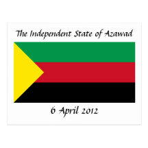Azawad flagga vykort
