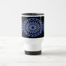 Aztec blåttMandalatravel mug Kaffe Koppar