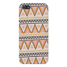 Aztec Cream Pink Orange Black Girly Pattern iPhone 5 Case