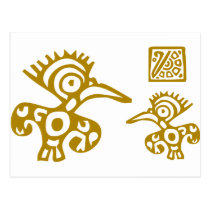 Aztec forntida fåglar! Forntida kulturdesigner! vykort