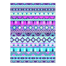 Aztec inspired pattern post cards