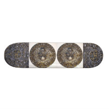 Aztec Mayan kalender med döskalle skateboard