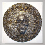 Aztec/Mayan kalender med skalleaffischen