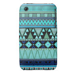 Aztec mönsterblått/mint/grönt iPhone 3 fodraler