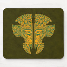 Aztec twillingar (grönt & gult) musmatta