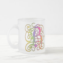 B Monogram "Gothic Rainbow" Mugs Cups and Steins