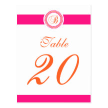 B pricker cirklar Monogrambordsnumret (rosa/orange Vykort