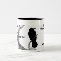 B&W-vinter korpsvarta Edgar Allan Poe Nevermore Kaffe Kopp
