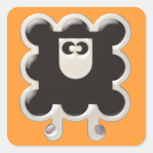 baaaah fyrkantigt klistermärke