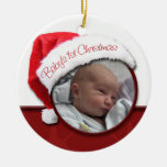Baby 1st jul - prydnad för Santa hattfoto Julgransdekorationer