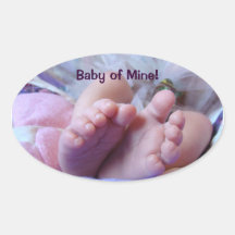 Baby av min! klistermärkear packar sälarbabyfot in
