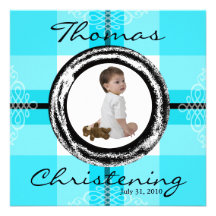 Baby blue dopChristeninginbjudan