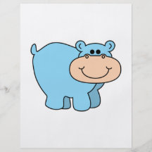 baby blue flodhäst flygblad designs