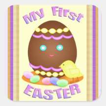 Baby första för Choco för påskhälsning klistermärk
