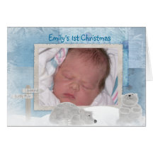 Baby första jul hälsnings kort