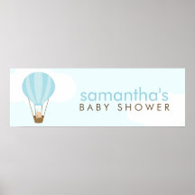 Baby i en ballongbaby shower affisch