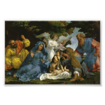 Baby Jesus och Mary med saintsna Fototryck