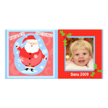 Baby kort för julSanta foto Anpassade Foto Kort