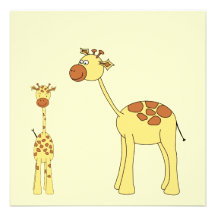 Baby- och vuxenGiraffe. Anpassade Inbjudan