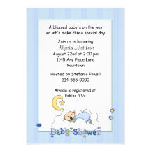 Baby på en molnbaby shower anpassade inbjudan