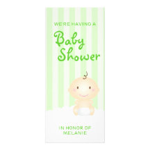 Baby på moln nio (grönt) inbjudningar