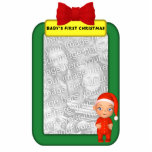 Baby prydnad för foto för första jul beställnings- photo cut outs