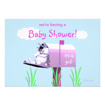 Baby shower för flickan - kanin i brevlåda tillkännagivanden