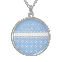 Baby shower i blått anpassningsbar halsband