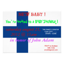 Baby showerinbjudan med flagga av Finland