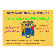 Baby showerinbjudan med flagga av nytt - jersey