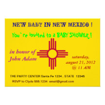 Baby showerinbjudan med flagga av nytt - mexico