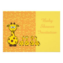Baby showerinbjudan med giraffmamman & bebis