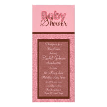 Baby showerinbjudan - rosor och brunt