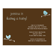 Baby showerinbjudan vykort