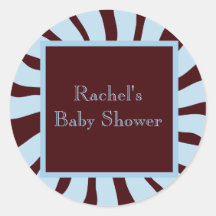 Baby showerkuvertet förseglar rund klistermärke