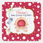 Baby som skrålar den roliga neutrala baby shower klistermärke