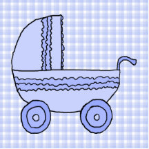 Babybarnvagn. Ljust - blått på kontrollmodell Photo Sculptures