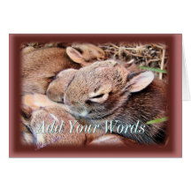 BAbyBunnies-något tillfälle-skräddarsy Hälsnings Kort