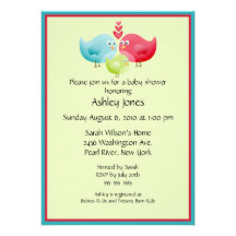 Babyfågelbaby shower anpassningsbara inbjudningskort