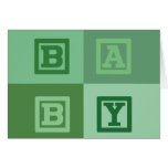 Babykvarterdusch - grönt hälsningskort