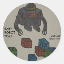 Babyrobotleksaker Rund Klistermärke