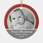 Babys första jul - polka dots julgransdekorationer