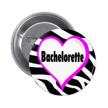 Bachelorette (hjärtazebra ränder) knappar