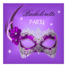 Bachelorette partylilor maskerar svart anpassningsbara inbjudningskort