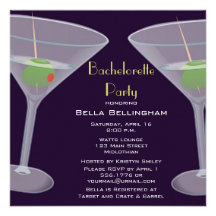 Bachelorette partyMartini inbjudan