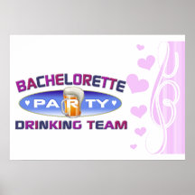 bachelorette som dricker brud- bröllop för lagpart affischer