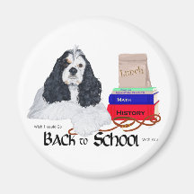 Back to school för amerikancockerspanielSpaniel Kylskåps Magneter