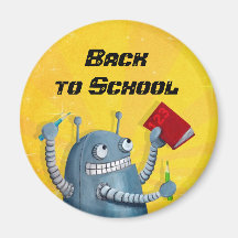 Back to schoolrobot magneter för kylskåp